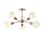 Уценка SLE155302-06 Светильник потолочный Античная медь/Янтарный E14 6*60W GENTORE