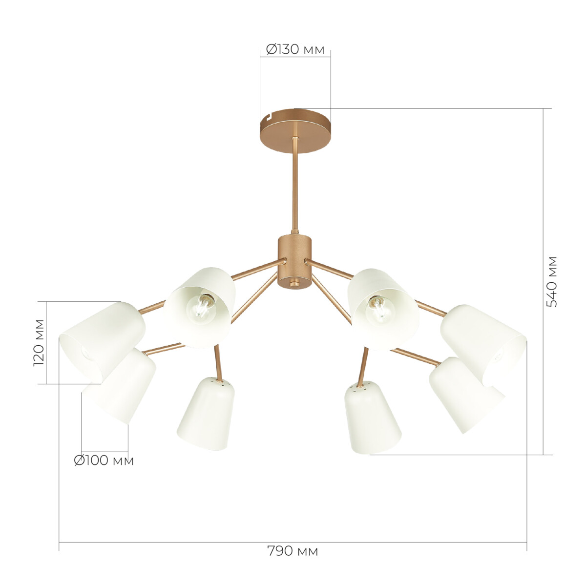 SLE155902-08 Светильник потолочный Золотистый/Белый E14 8*40W MARIO — изображение 19