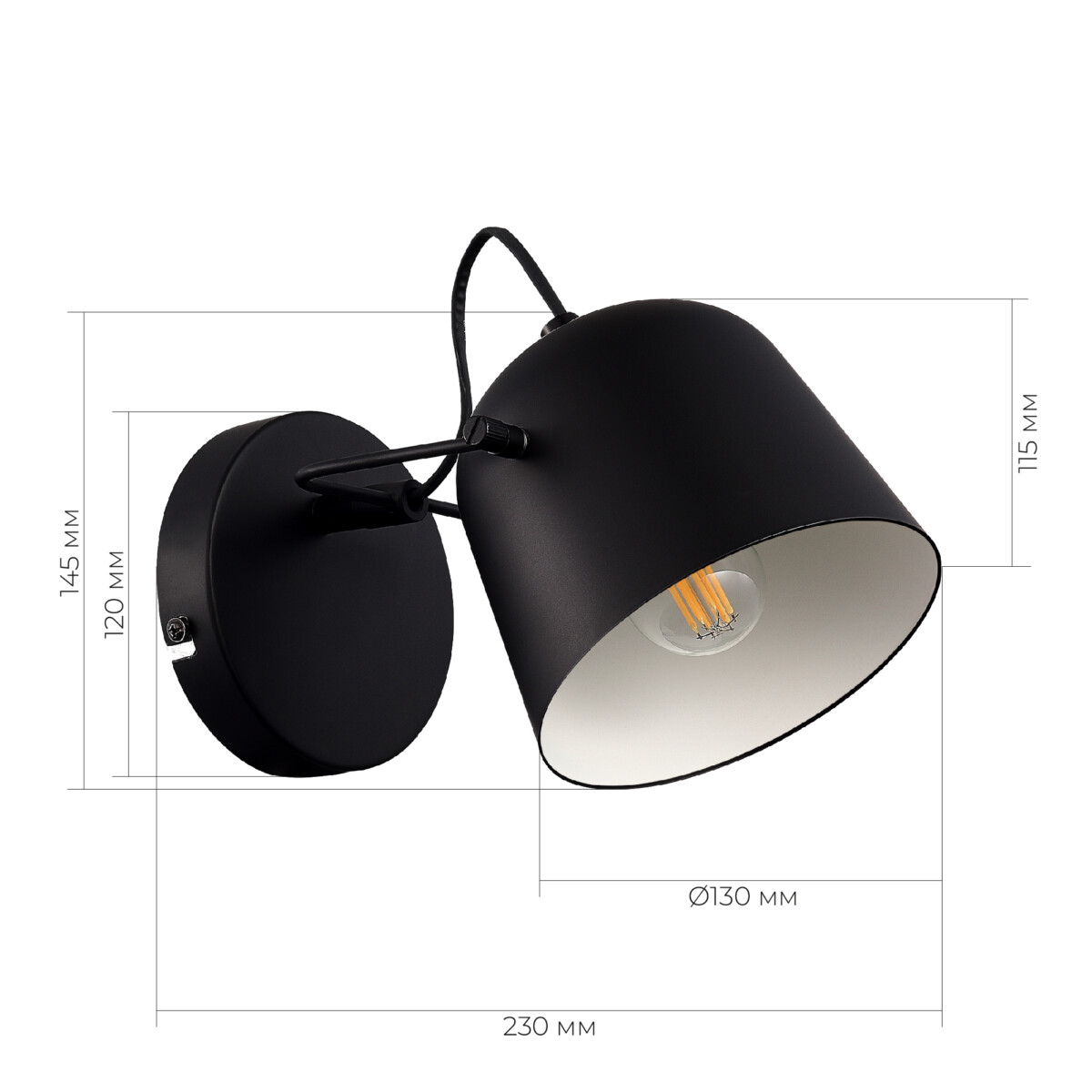 SLE1805-401-01 Светильник настенный Черный/Черный E27 1*40W BLANK — изображение 5