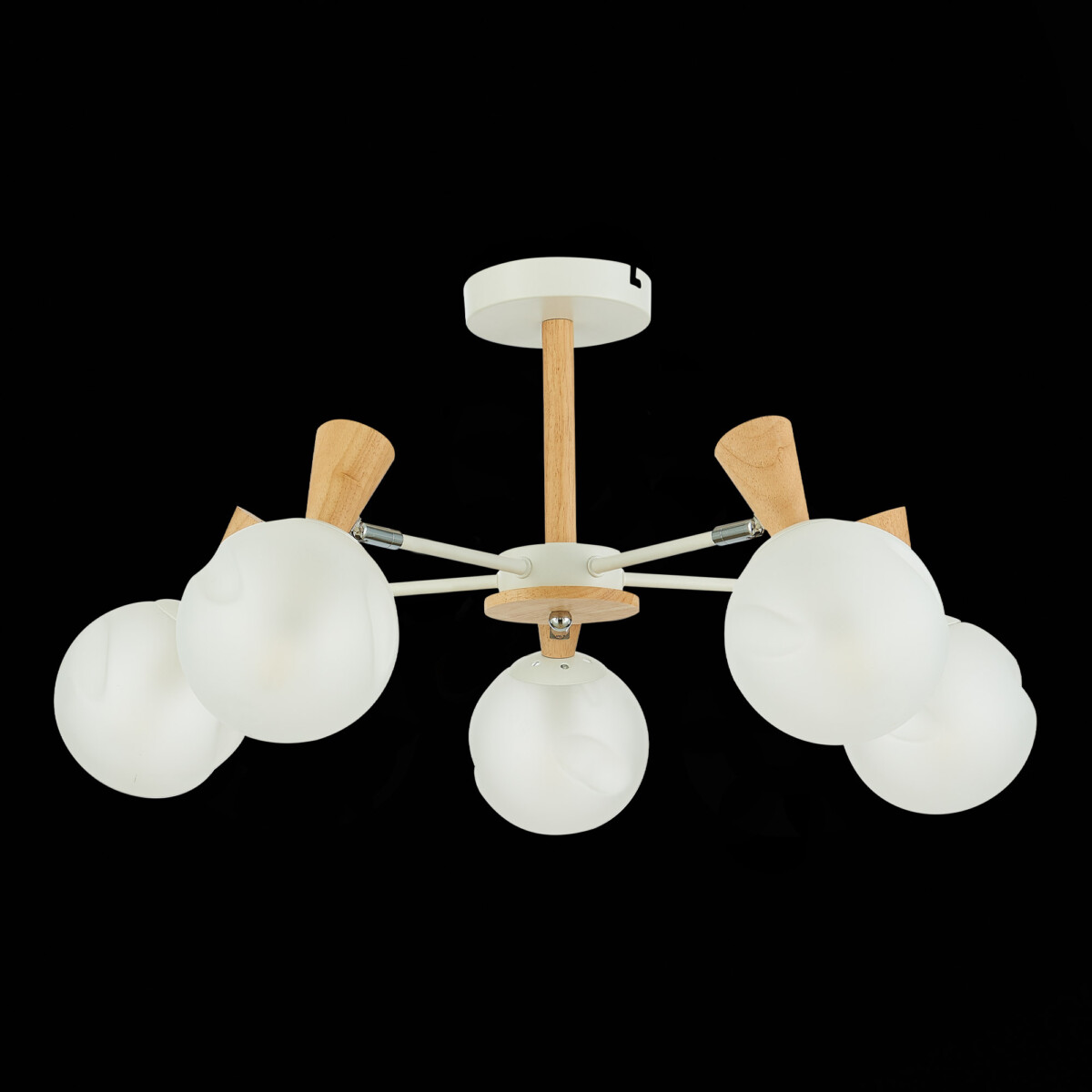 SLE220702-05 Светильник потолочный Белый, Светлое дерево/Белый E14 5*40W CATANIA — изображение 4