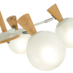 SLE220702-05 Светильник потолочный Белый, Светлое дерево/Белый E14 5*40W CATANIA — изображение 9