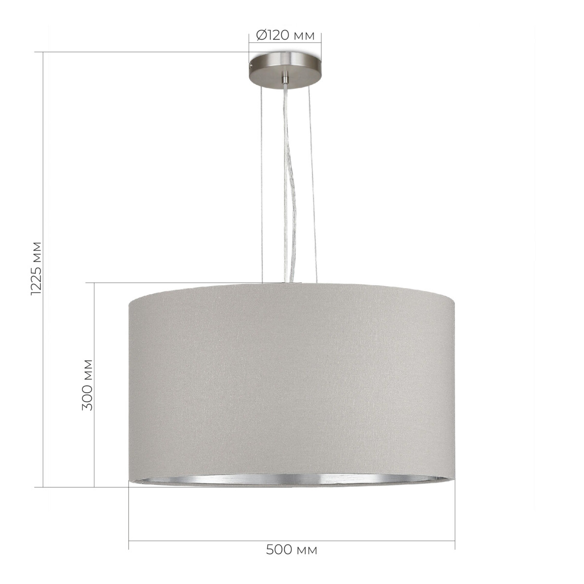 SLE300513-03 Светильник подвесной Никель/Серый, Серебристый E27 3*40W BRESCIA — изображение 2