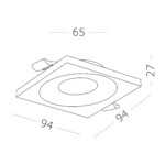 ST205.518.01 Св-к встр. Белый GU10 1*50W  L94xW94xH27 220V Без ламп Встраиваемые светильники — изображение 4