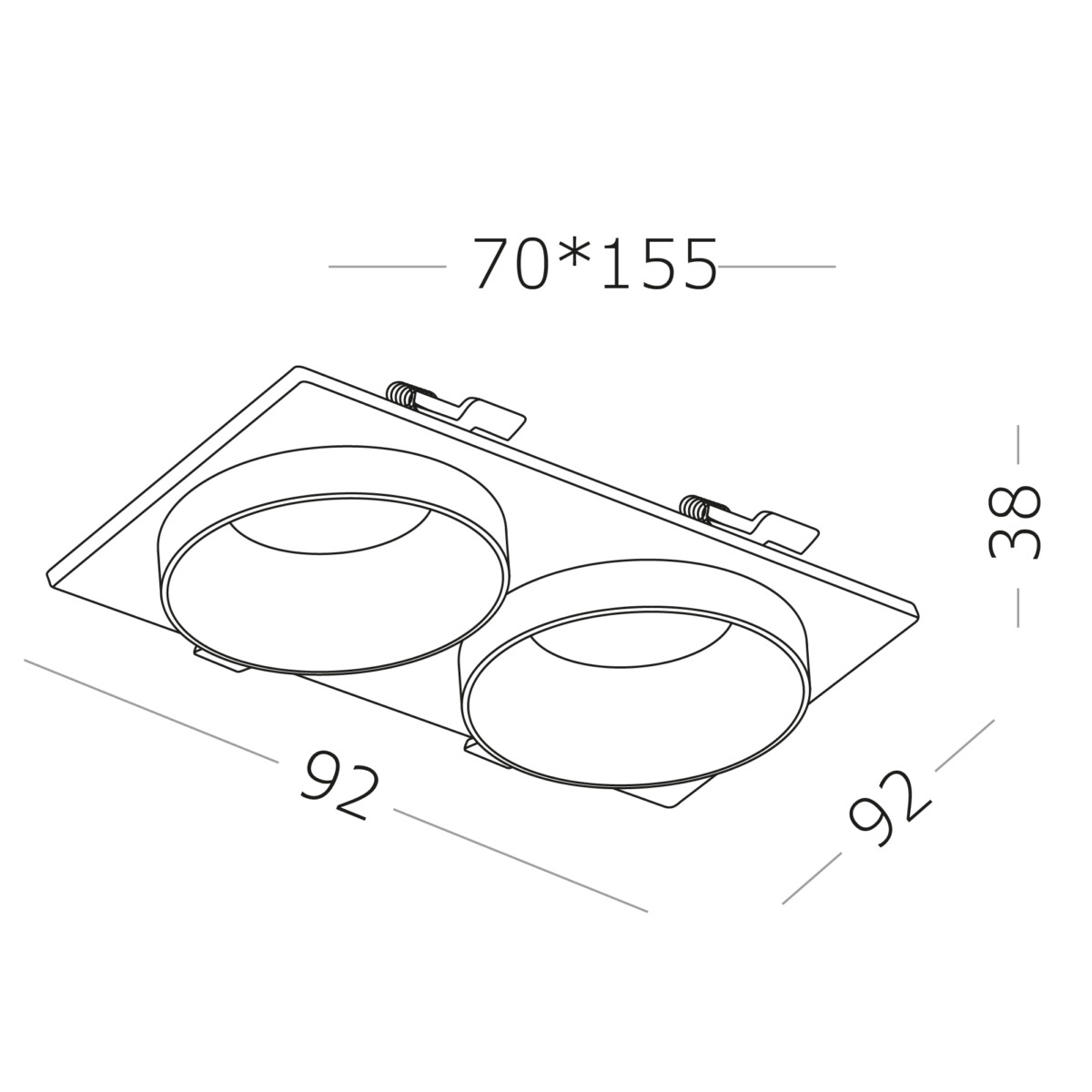 в наличии ST206.528.02 Св-к встр. Белый GU10 2*50W IP20 L175xW92xH38 220V Без ламп Встраиваемые светильники - купить в интернет-магазине Светильники Торг