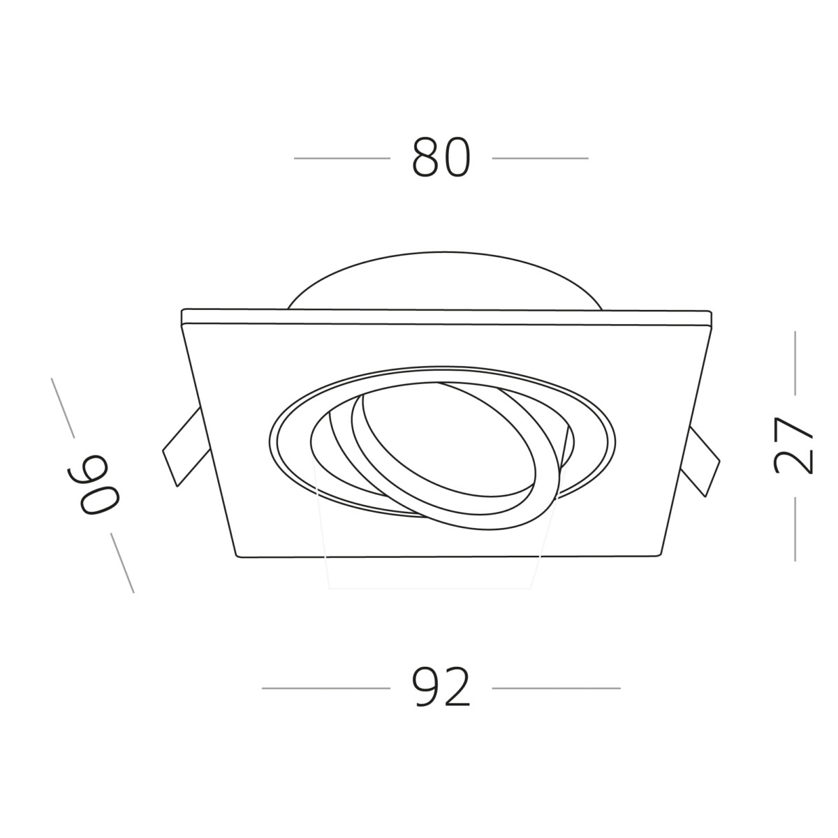 ST251.508.01 Св-к встр. Белый GU10 1*50W  IP20 L92xW92xH27 220V Без ламп Встраиваемые светильники — изображение 4