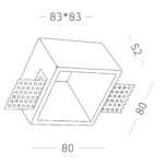 ST252.518.01 Св-к встр. из гипса Белый GU10 1*50W  IP20 L80xW80xH52 180-240V Без ламп Встраиваемые светильники — изображение 4