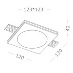 ST254.328.01 Св-к встр. из гипса Белый GU10 1*50W IP20 L120xW120xH40 220V Без ламп Встраиваемые светильники — изображение 3