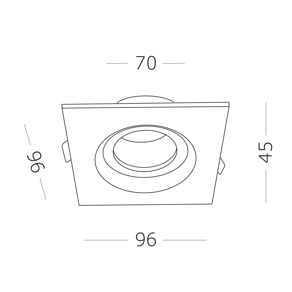 ST255.418.01 Св-к встр. Черный GU10 1*50W  IP65 L96xW96xH45 220V Без ламп Встраиваемые светильники — изображение 2