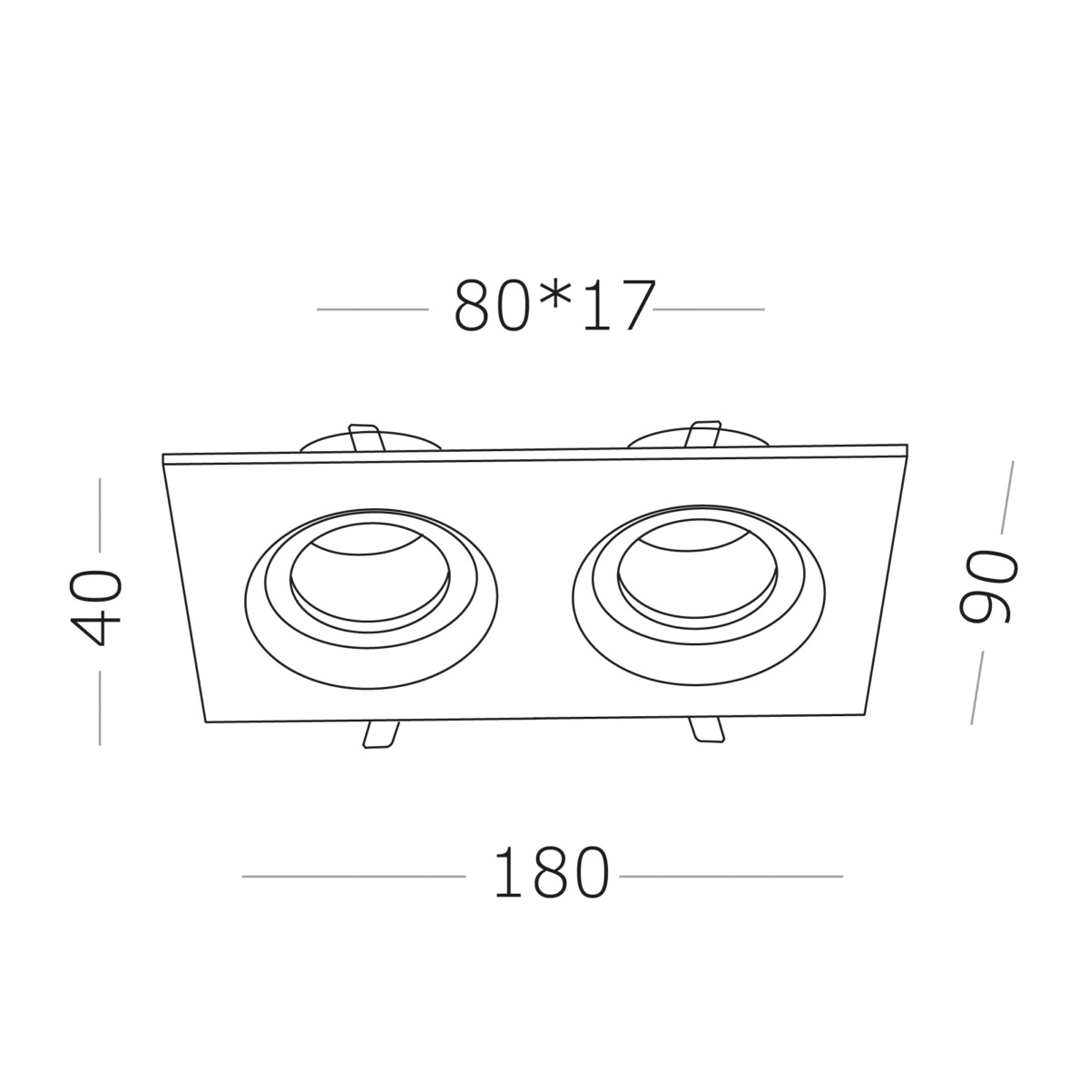 ST255.528.02 Св-к встр. Белый GU10 2*50W  IP65 L180xW90xH40 220V Без ламп Встраиваемые светильники — изображение 5