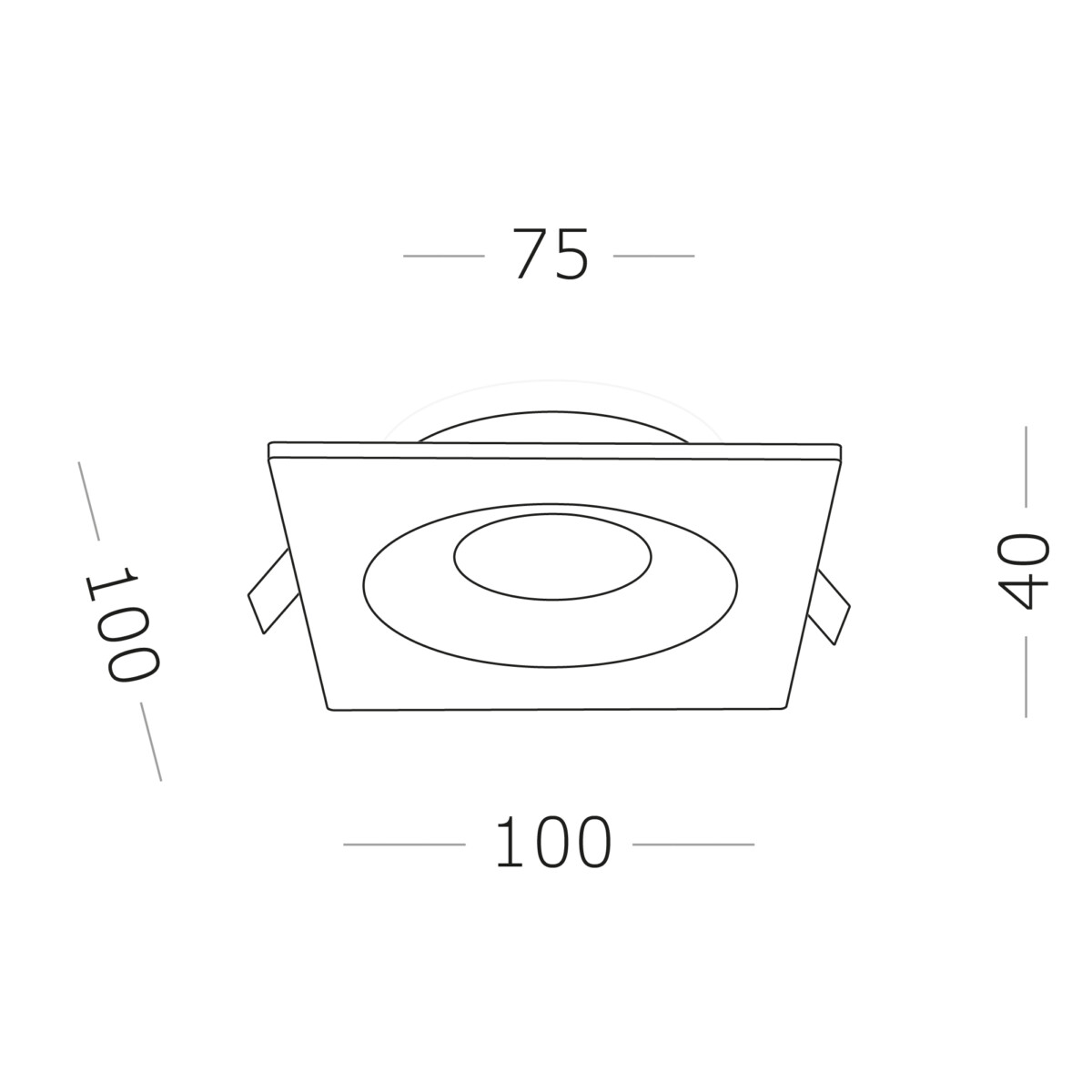 ST259.508.01 Св-к встр. Белый GU10 1*50W IP44 L100xW100xH40 -V Без ламп Встраиваемые светильники — изображение 2