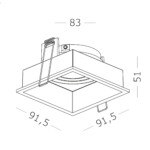 ST261.518.01 Св-к встр. Белый GU10 1*50W IP20 L91,5xW91,5xH5,2 220V Без ламп Встраиваемые светильники — изображение 2