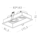 ST261.518.02 Св-к встр. Белый GU10 2*50W IP20 L91,5xW17,2xH5,2 220V Без ламп Встраиваемые светильники — изображение 2