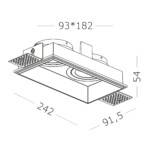 ST262.518.02 Св-к встр. Белый GU10 2*50W IP20 L91,5xW17,2xH5,2 220V Без ламп Встраиваемые светильники — изображение 2