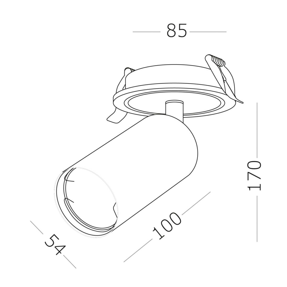 ST303.408.01 Св-к встр. Черный GU10 1*50W  L100xW54xH170 220V Без ламп Встраиваемые светильники — изображение 4