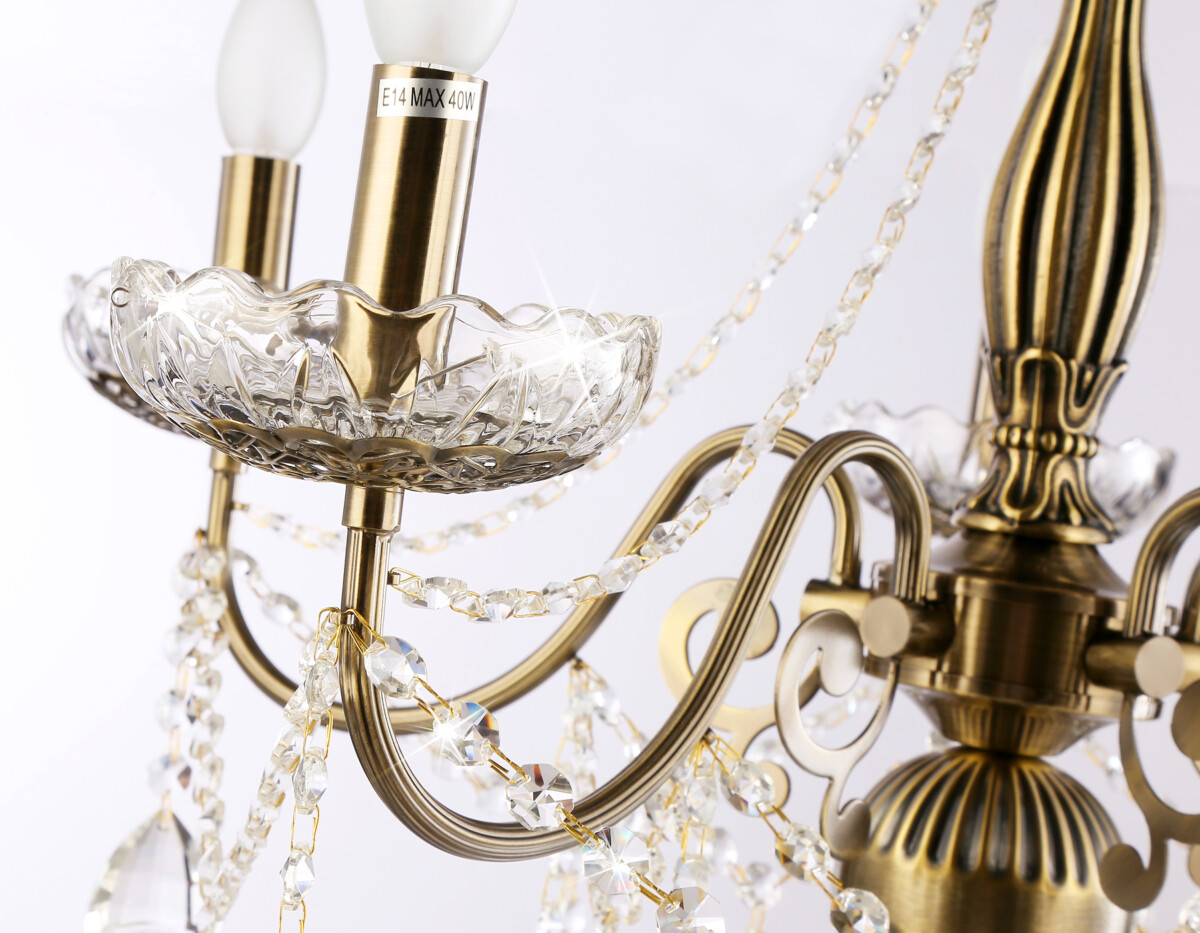 TR4949/5 SB/CL бронза/прозрачный E14/5 max 40W D620*585 — изображение 5