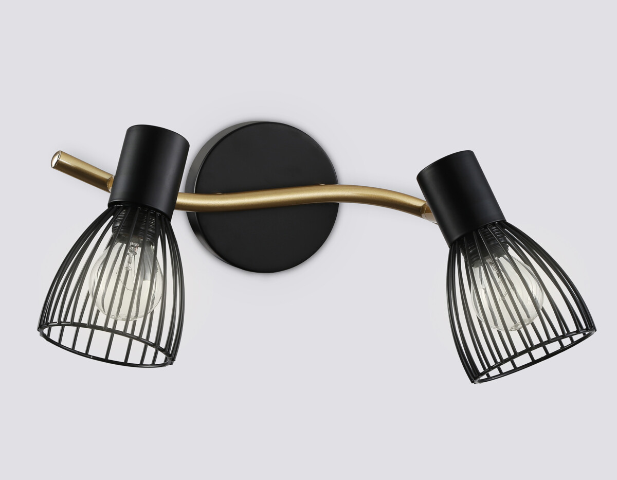 TR8660/2 BK/GD черный/золото E14/2 max 60W 330*100*170 — изображение 2