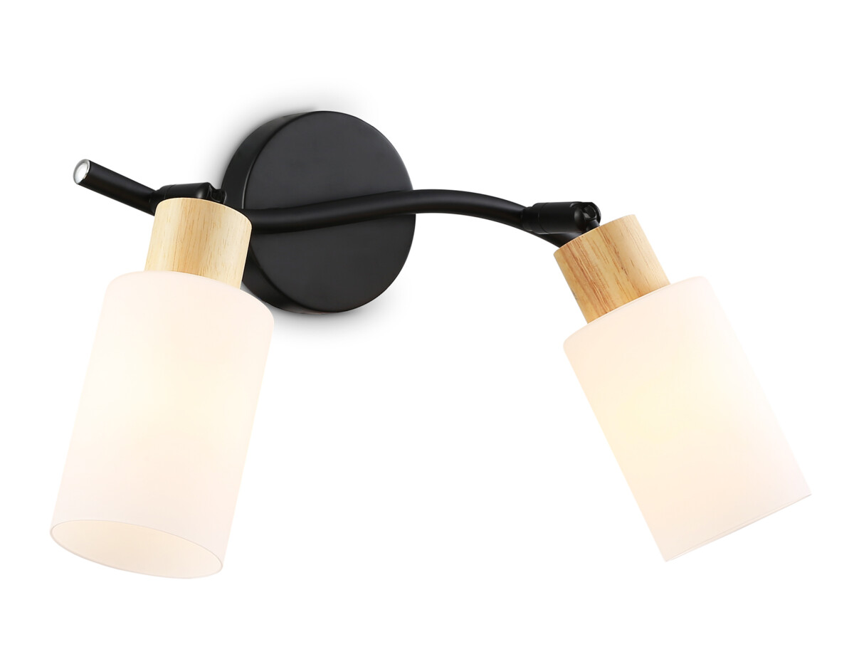 TR8721/2 BK/WD черный/дерево E14/2 max 60W 380*100*210 — изображение 7