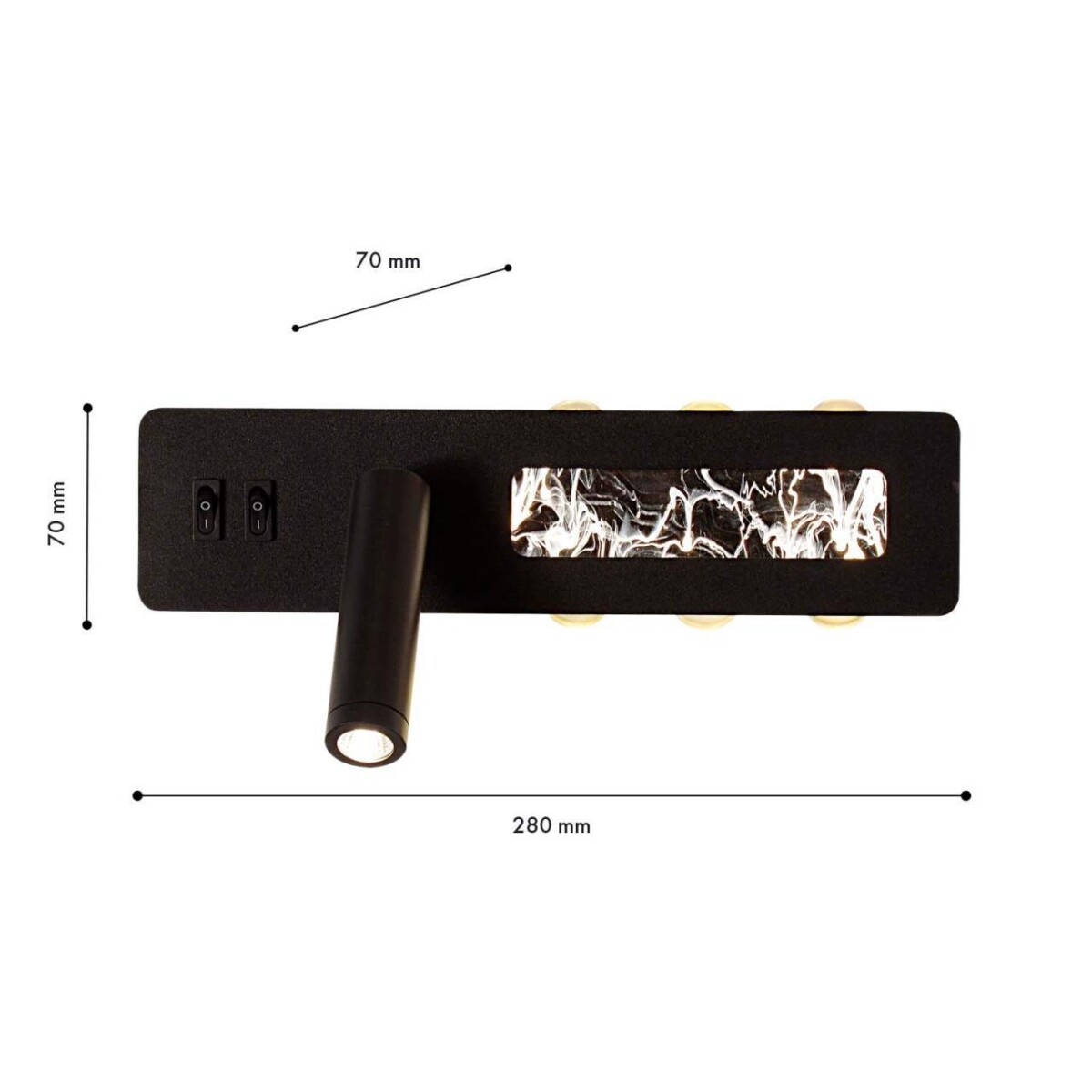 4692-1W, настенный светильник, D70xW280xH130, LEDx6.5W+LEDx16W, 55LM+1470LM, 4000K, included — изображение 3