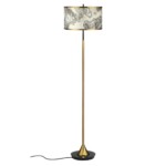 5064/2F MODERN (В 2-х КОРОБКАХ) ODL24 203 античн.бронза/серо-беж./металл/натур.камен."шпон" Торшер E27 LED 2*10W BERGI — изображение 6