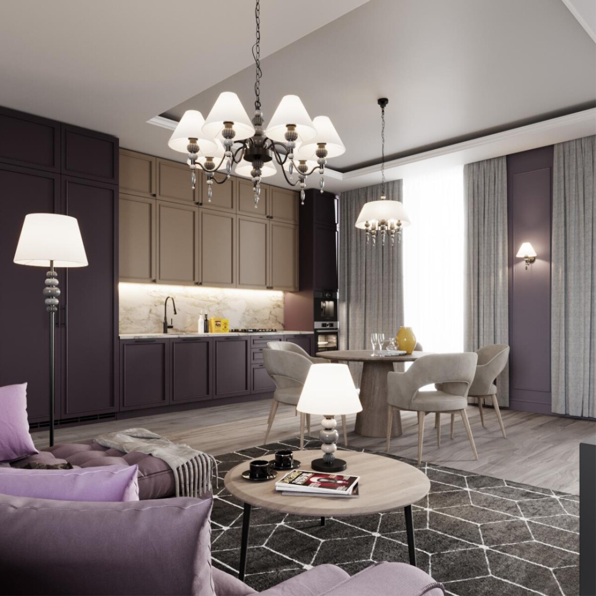 bf1ceabf00d02dd1905256a004072a41 4896/5 MODERN ODL_EX23 107 черный матов./серый/молочный металл/керамика/ткань Люстра E14 5*40W SOCHI — изображение 1