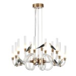 5431/30L L-VISION ODL_EX24 093 золотой(под латунь)/белый градиент/беж./зеленый/ металл/стекло/керамика Люстра LED 30W 4000K LARK — изображение 3