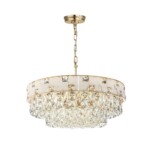 5076/12 HALL (В 2-х КОРОБКАХ) ODL24 599 золото/прозрачный/белый/металл/хрусталь/алебастр Люстра E14 12*40W CHESSI — изображение 2