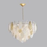 5052/21 HALL ODL24 607 золото/белый/прозрачный/металл/стекло/фарфор/металл Люстра E14 21*40W LACE — изображение 3