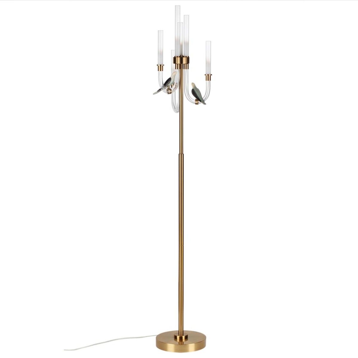 5431/12FL L-VISION ODL_EX25 095 золотой(под латунь)/белый градиент/беж./зеленый/ металл/стекло/керамика Торшер LED 12W 4000K LARK — изображение 1