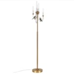 5431/12FL L-VISION ODL_EX25 095 золотой(под латунь)/белый градиент/беж./зеленый/ металл/стекло/керамика Торшер LED 12W 4000K LARK