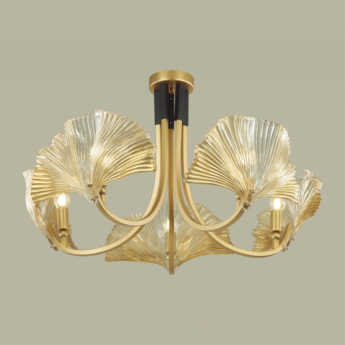 4870/5 HALL ODL_EX22 149 золотой/чёрный/стекло Люстра E14 5*40W VENTAGLIO — изображение 4