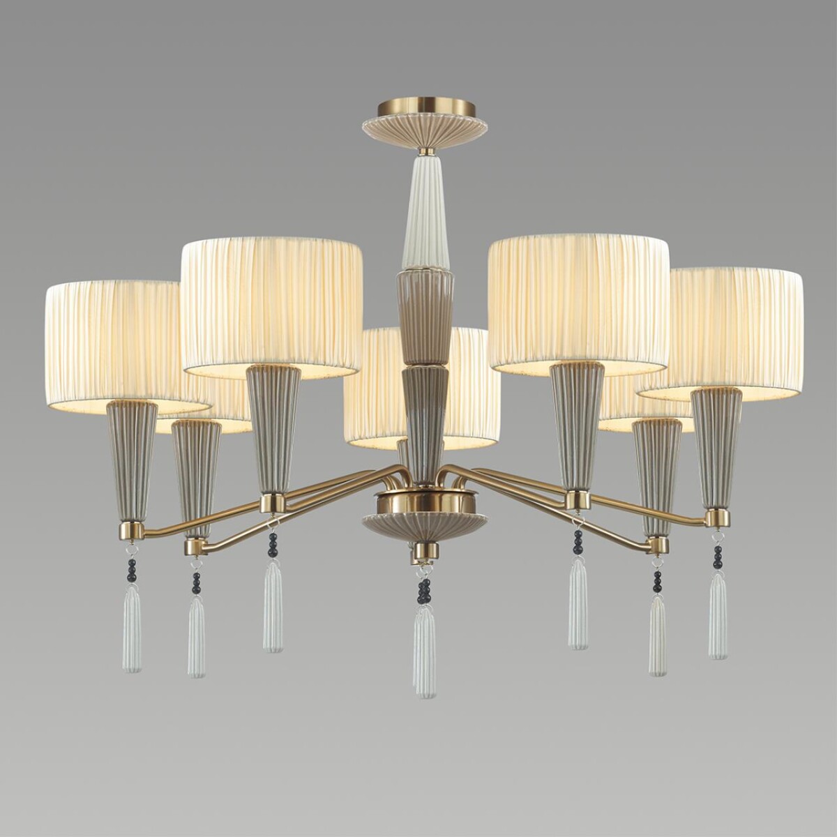 5403/7 CLASSIC ODL_EX23 117 бронзовый/светло-коричневый/кремовый металл/керамика/ткань Люстра E14 7*40W LATTE — изображение 4
