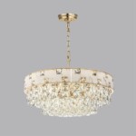 5076/12 HALL (В 2-х КОРОБКАХ) ODL24 599 золото/прозрачный/белый/металл/хрусталь/алебастр Люстра E14 12*40W CHESSI — изображение 3