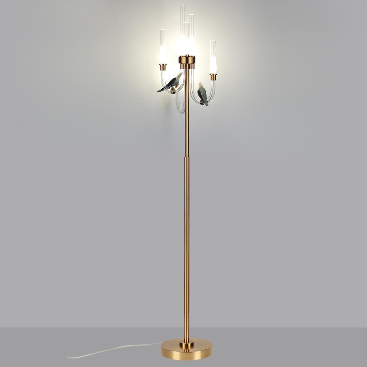 5431/12FL L-VISION ODL_EX25 095 золотой(под латунь)/белый градиент/беж./зеленый/ металл/стекло/керамика Торшер LED 12W 4000K LARK — изображение 4