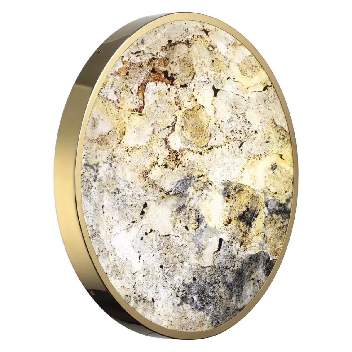 5079/50L L-VISION ODL24 209 зол/серо-бежевый/металл/натур.камень/акрил Настенный светильник с переключ.цветов.темпер. LED 50W 3000К/4000K/6000K BERGI — изображение 1