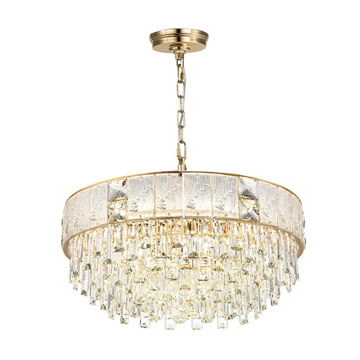 5070/12 HALL (В 2-х КОРОБКАХ) ODL24 601 золото/прозрачный/матовый/металл/хрусталь/стекло Люстра E14 12*40W FIESTA — изображение 2