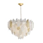 5052/21 HALL ODL24 607 золото/белый/прозрачный/металл/стекло/фарфор/металл Люстра E14 21*40W LACE — изображение 2