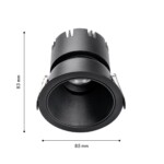4785-1C, врезной светильник, D85xH83, cutout:D75, LEDx9W,585LM, 3000/4000/6000K, CRI>90, beam angle:45, included — изображение 3