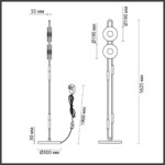 5407/23FL MODERN ODL_EX24 101 черный/золотой/металл/стекло Торшер LED 23W 3000K 1940Лм MAGNET — изображение 3