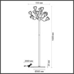 5090/12F MODERN ODL25 553 черный матовый/белый/фарфор Торшер G4 LED 12*5W GARDI — изображение 3