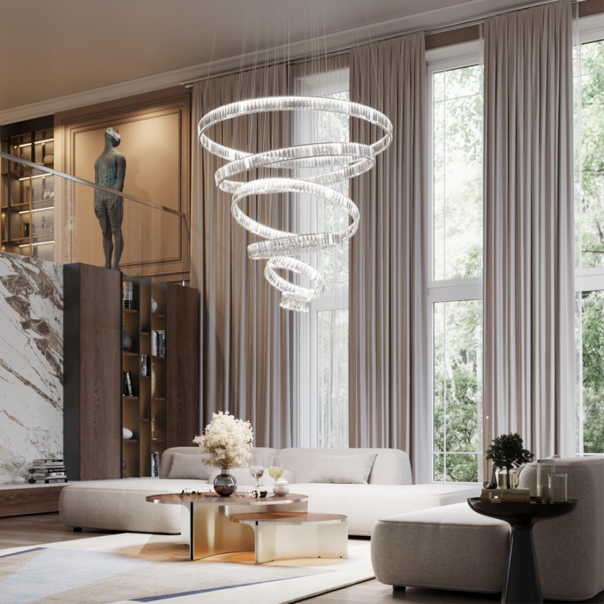 4930/260L L-VISION ODL24 593 хром/прозрачный металл/хрусталь Люстра LED 260W 4000K 30600Лм VEKIA — изображение 2