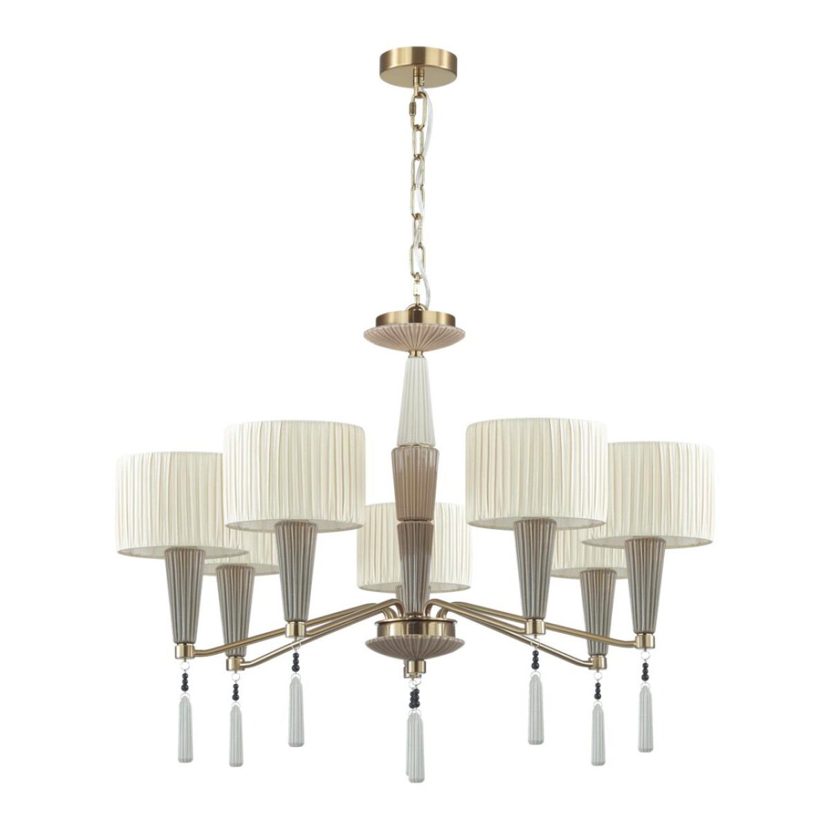 5403/7 CLASSIC ODL_EX23 117 бронзовый/светло-коричневый/кремовый металл/керамика/ткань Люстра E14 7*40W LATTE — изображение 5
