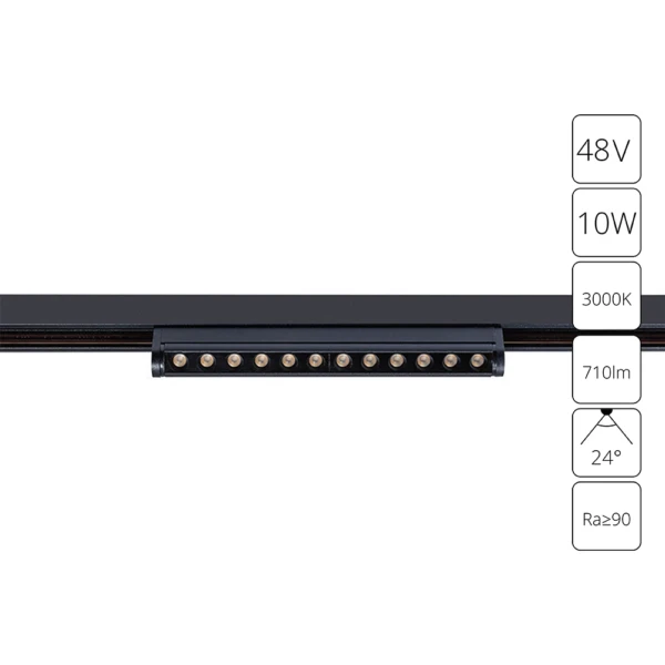 A7288PL-1BK СВЕТИЛЬНИК ПОТОЛОЧНЫЙ OPTIMA 48В 12Вт 900Лм 3000K 90+ 24°