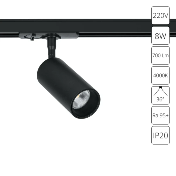 A1345PL-1BK СВЕТИЛЬНИК ПОТОЛОЧНЫЙ AERO 220В 8Вт 700Лм 4000К 90+ 36°