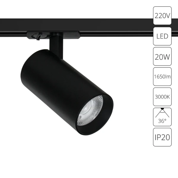 A1937PL-1BK СВЕТИЛЬНИК ПОТОЛОЧНЫЙ BENE 220В 20Вт 1650Лм 3000К 90+ 36°