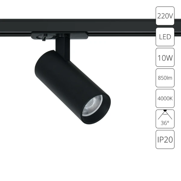 A1945PL-1BK СВЕТИЛЬНИК ПОТОЛОЧНЫЙ BENE 220В 10Вт 850Лм 4000К 90+ 36°