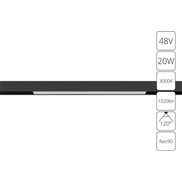 A4673PL-1BK СВЕТИЛЬНИК ПОТОЛОЧНЫЙ LINEA 48В 20Вт 1020Лм 3000К 90+ 120°