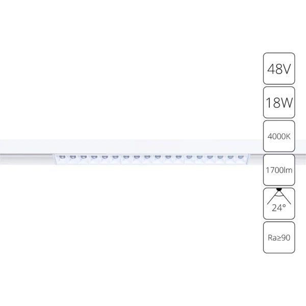 A4665PL-1WH СВЕТИЛЬНИК ПОТОЛОЧНЫЙ LINEA 48В 18Вт 1700Лм 4000К 90+ 24°