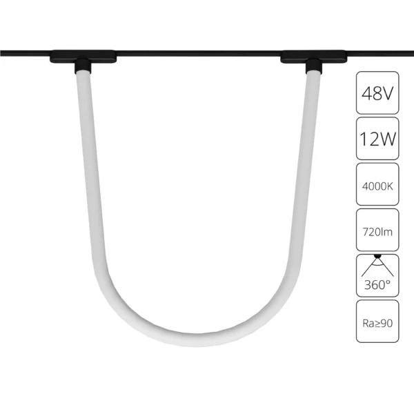 A6167PL-1BK СВЕТИЛЬНИК ПОТОЛОЧНЫЙ RAPID 48В 12Вт 720лм 4000К 90+ 360°