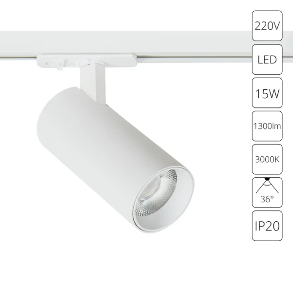 A1936PL-1WH СВЕТИЛЬНИК ПОТОЛОЧНЫЙ BENE 220В 15Вт 1300Лм 3000К 90+ 36°