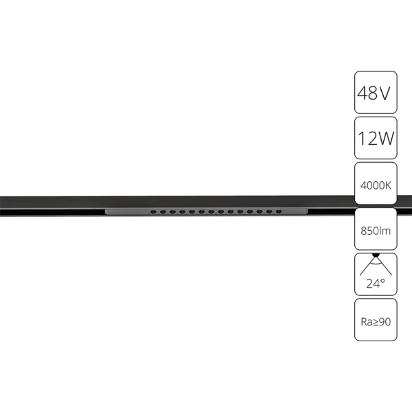 A7266PL-1BK СВЕТИЛЬНИК ПОТОЛОЧНЫЙ OPTIMA 48В 12Вт 850Лм 4000К 90+ 24°